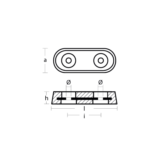 Bolt-on Bar Anodes Vetus 98x44x18 H.C.48,5