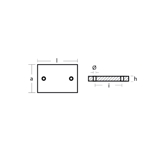 Bolt-on anode for Hull 100x70x12 H.C. 70