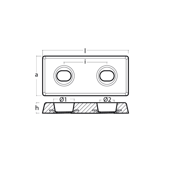 Bolt on Anode Mitsubishi  type 150x69x18 H.C.75