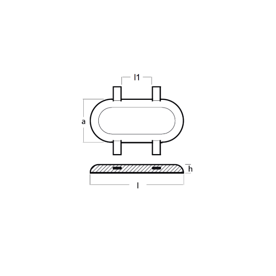 weld on anode 10,2kg with 2 straps