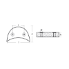 Johnson-Evinrude Halfmoon anode - Anodo per fuoribordo Johnson-Evinrude