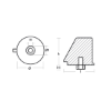 BMW short skeg anode  for trim - Pinna corta per motori BMW