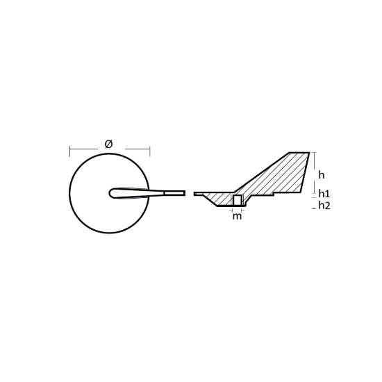 Yamaha Trim Tab anode - Pinna per fuoribordo Yamaha