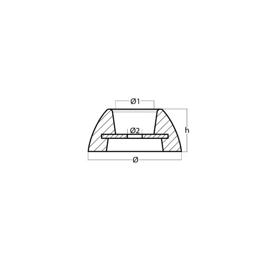 Disc anode singleØ70mm with steel insert