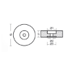 Disc anode for Stern 140*35 compl. w. plug, pad&bolt