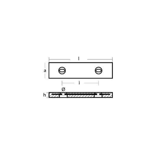 Bolt-on anode for Hull 147x65x22 H.C. 70