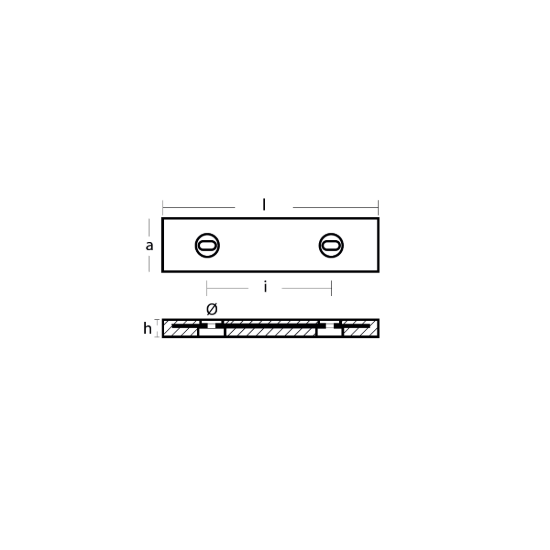Bolt-on anode for Hull 200x100x30 H.C. 102