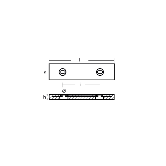 Bolt-on anode for Hull 325x80x30 H.C. 180