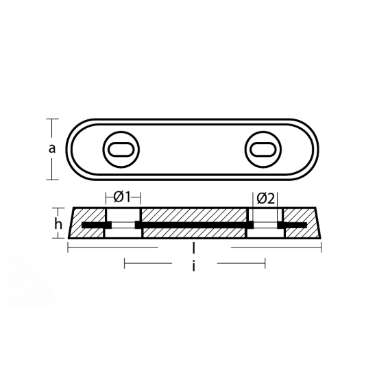 Bolt-on Bar Anodes Vetus Type 25 250x63x29 H.C. 140
