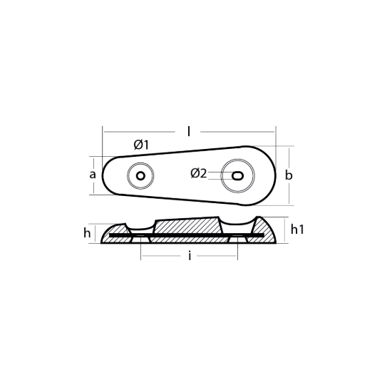 Vetus bolt on anodes  250x75x21 H.C. 160