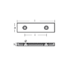 Bolt-on bar commercial anode 455X105X35 H.C. 230