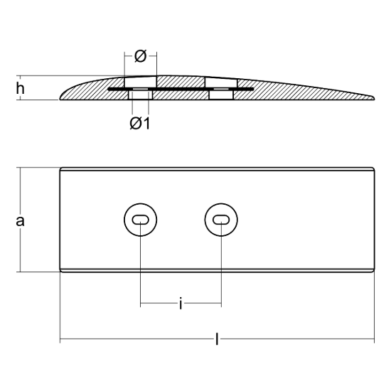 Bolt on anode Wing series 390x185x30 H.C.100