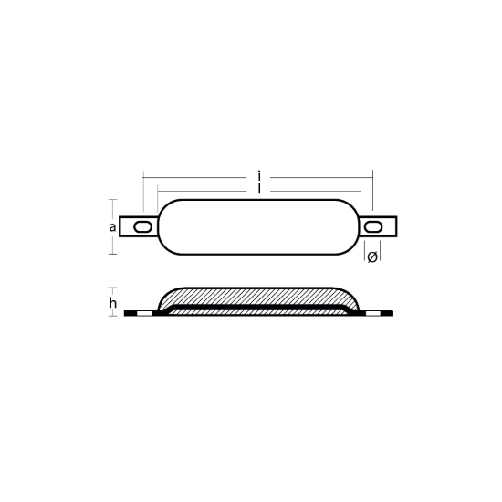 Bolt on anode with slotted holes H.C.355