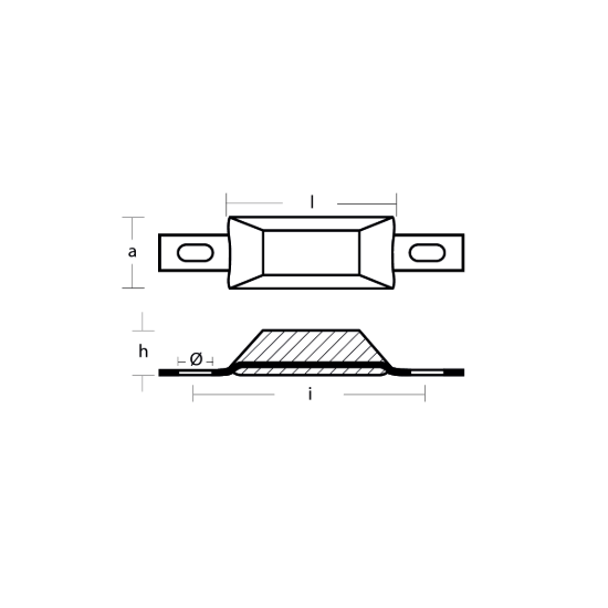Scandinavian type bolt-on anode 0,205kg