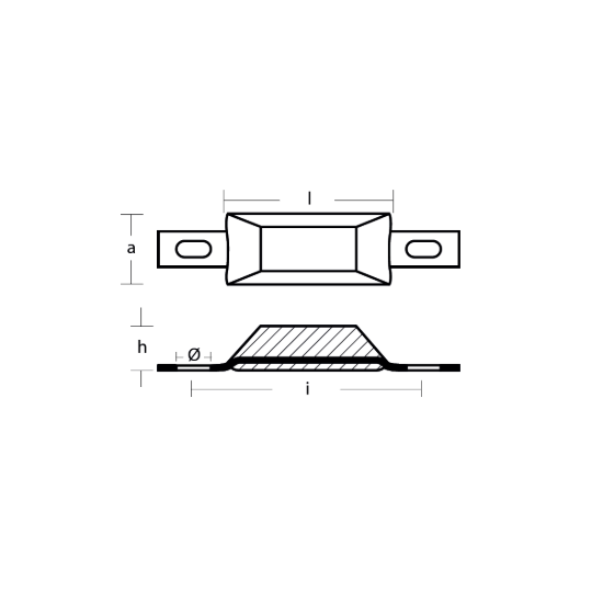 Scandinavian type bolt-on anode 0,5kg