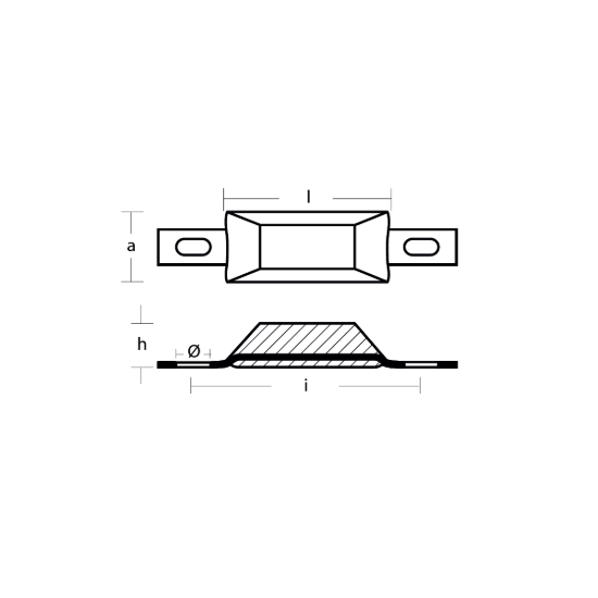 Scandinavian type bolt-on anode 3,4kg