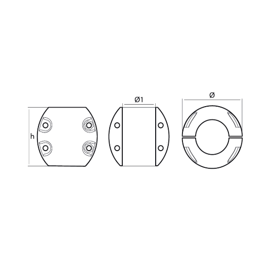 Shaft anode USA type Ø 127mm
