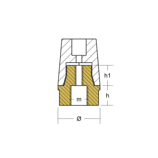 Radice popeller anode hexagonal type