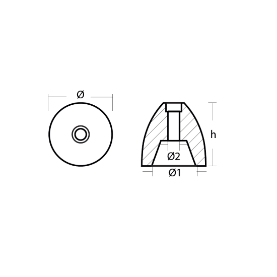 Riva propeller nut replacement for shaft Ø35-50