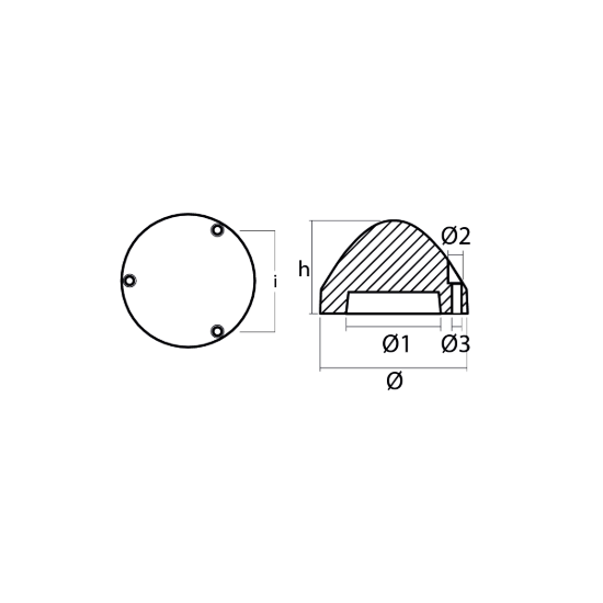 Compatible Max Prop anode for propeller with variable pitch Ø67,7