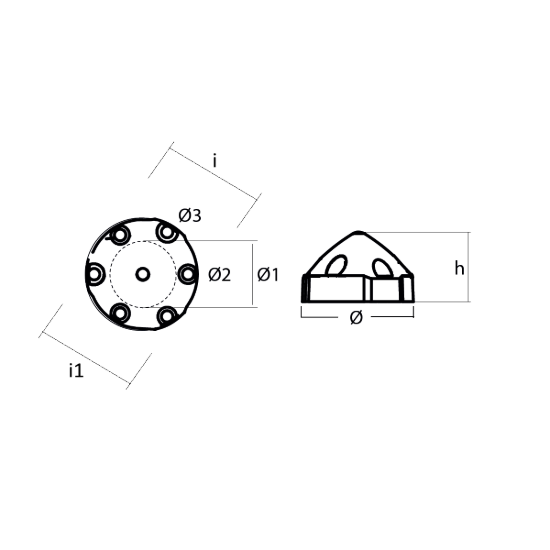 Compatible Max Prop - 6 holes prop anode MP70R