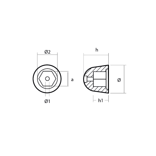 Craftsman Marine propeller nut Ø48