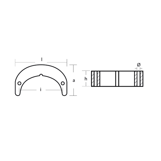 Johnson-Evinrude Halfmoon anode - Anodo per fuoribordo Johnson-Evinrude