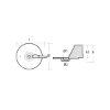 Honda trim tab anode - Pinna per motori Honda