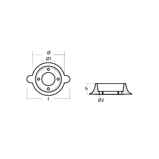 Lombardini Collar anode for saildrive - Collare Lombardini per Saildrive