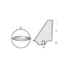 Mercury/Mercruiser long trim tab - Pinna lunga per motori Mercury/Mercruiser