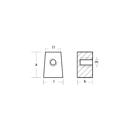 Selva cube anode with hole - Anodo a cubo con foro
