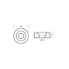 Tohatsu button anode for trim tab - Rondella per motori Tohatsu