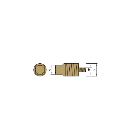 Volvo Penta brass plug th.1/2'' Bspt + male thread M8