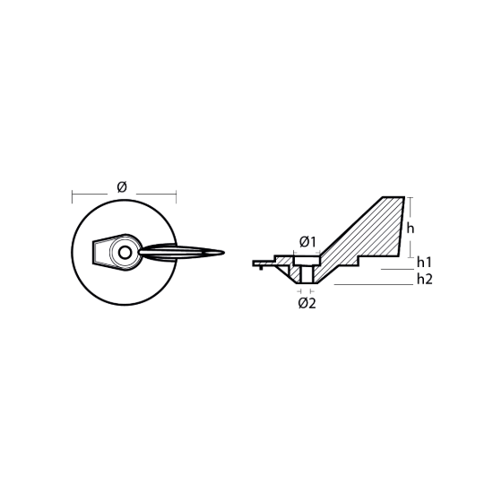 Yamaha Trim Tab anode - Pinna per fuoribordo Yamaha