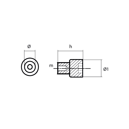 Yamaha Small anode for crankcase cylinder - Anodo interno per motore Yamaha