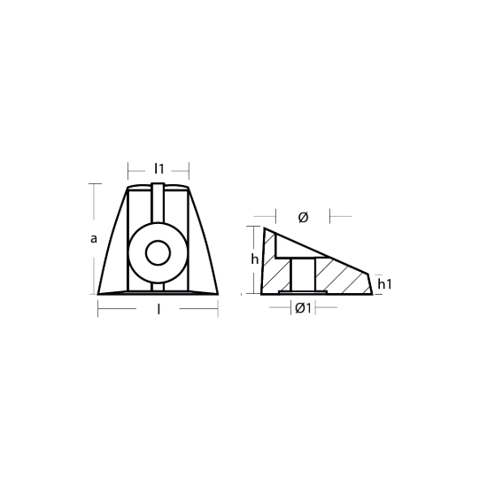 Johnson-Evinrude block anode for outboard