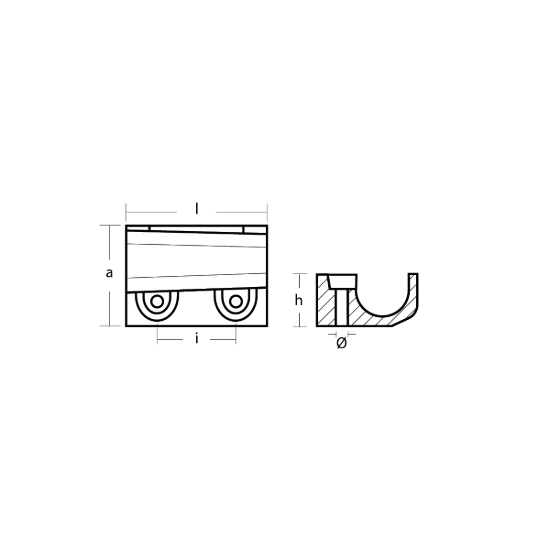 Yamaha block anode for bracket