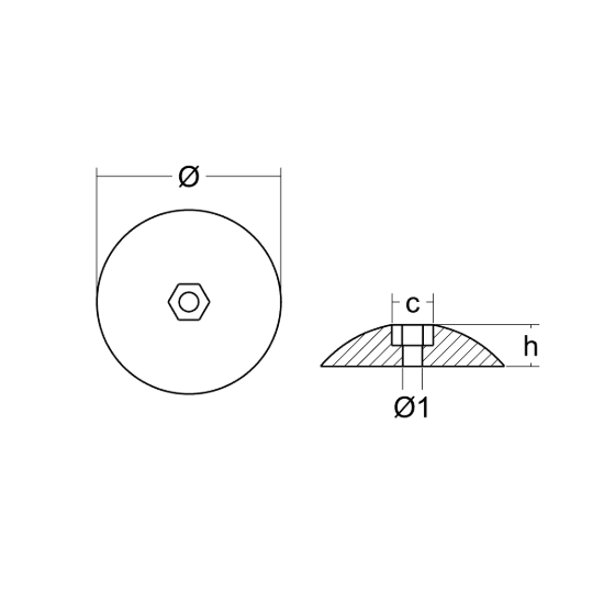 R2 Mag Rudder Anode 2 13/16"